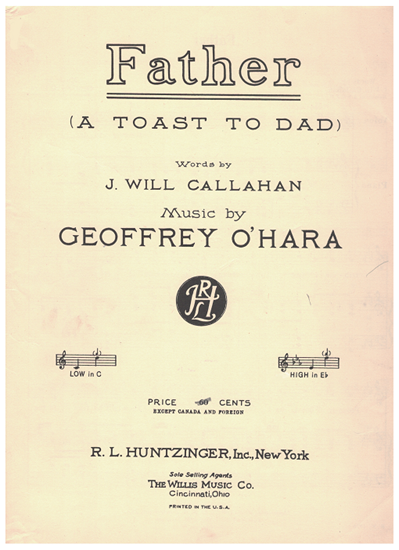 Picture of Father (A Toast to Dad), Geoffrey O'Hara, high voice solo