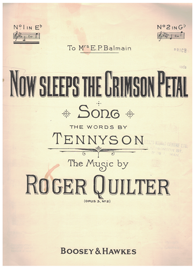 Picture of Now Sleeps the Crimson Petal, Roger Quilter, low voice solo