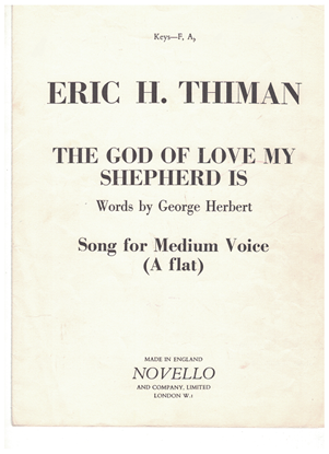 Picture of The God of Love My Shepherd Is, Eric Thiman, medium voice solo