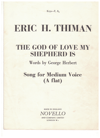 Picture of The God of Love My Shepherd Is, Eric Thiman, medium voice solo