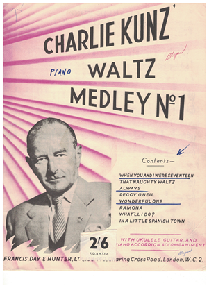 Picture of Charlie Kunz Waltz Medley No. 1, arr. Dudley E. Bayford, piano solo 