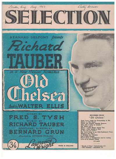 Picture of Old Chelsea, Richard Tauber & Bernard Grun, arr. Henry Geehl, piano solo selections 