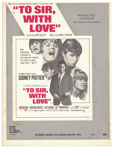 Picture of To Sir With Love, movie title song, Don Black & Marc London