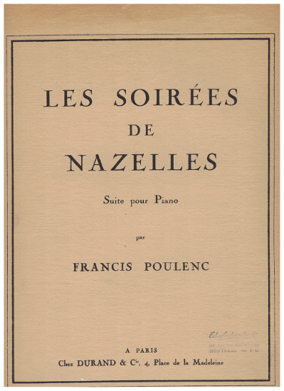 Picture of Les Soirees de Nazelles, Francis Poulenc