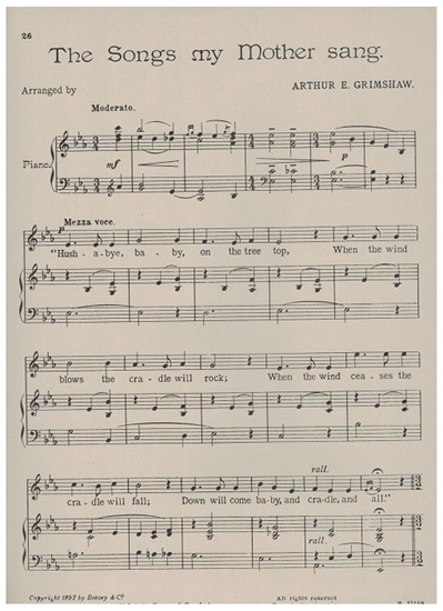 Picture of The Songs My Mother Taught Me, arr. Arthur E. Grimshaw, mezzo-soprano solo