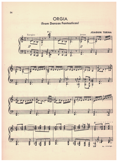 Picture of Orgia, from "Danzas Fantasticas", Joaquin Turina, piano solo