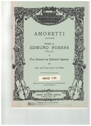 Picture of Amoretti (2nd Series), 5 Sonnets of Edmund Spenser, Edmund Rubbra Op. 43, high voice 