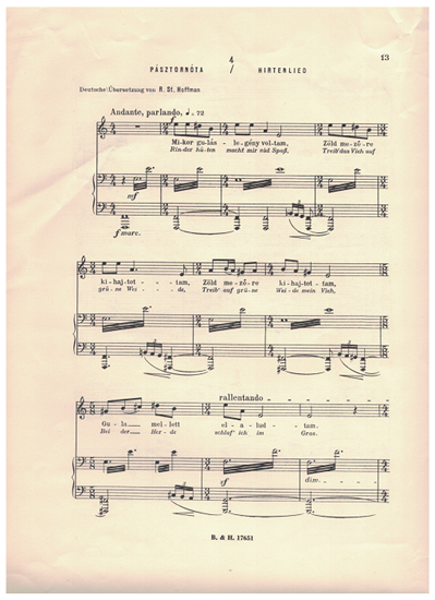 Picture of Hirtenlied, Hungarian folksong, arr. Bela Bartok