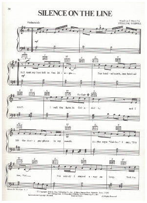 Picture of Silence on the Line, Sterling Whipple, recorded by T. G. SheppardSilence on the Line, Sterling Whipple, recorded by T. G. Sheppard, pdf copy 