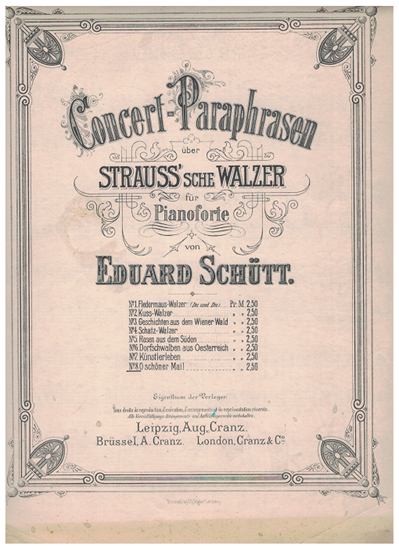 Picture of O Schoner Mai, Johann Strauss, a concert paraphrase by Eduard Schutt, piano solo