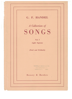 Picture of Handel...A Collection of Songs Vol. 1, Light Soprano, ed. Walter Ford & Rupert Erlebach