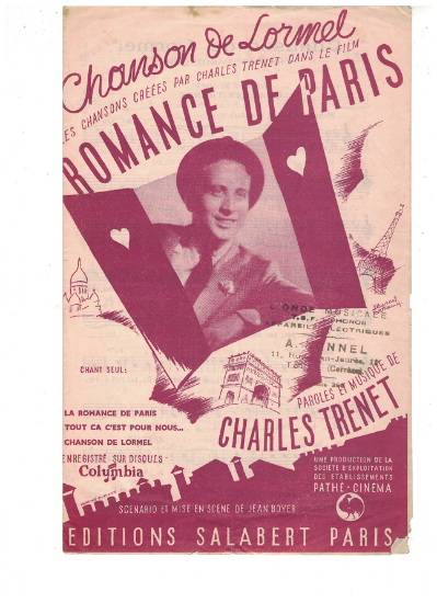 Picture of Chanson de Lormel, from movie "Romance de Paris", Charles Trenet