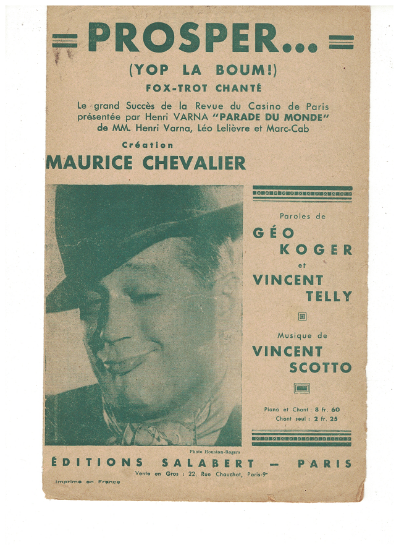 Picture of Prosper (Yop La Boum), George Koger/ Vincent Telly/ Vincent Scotto, sung by Maurice Chevalier