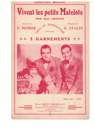 Picture of Vivent les petits Matelots, Fernand Pothier & Georges Stalin, sung by Les Garnements, musette solo