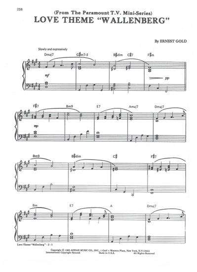 Picture of Love Theme from "Wallenberg", Ernest Gold, piano solo