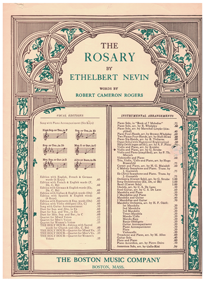 Picture of The Rosary, Ethelbert Nevin, arr. for violin & piano by Gustav Strube