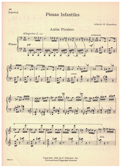 Picture of Piezas Infantiles, Alberto E. Ginastera, piano solo 