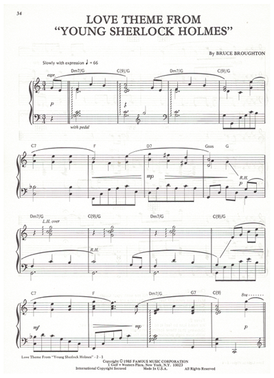 Picture of Love Theme from "Young Sherlock Holmes", Bruce Broughton