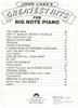 Picture of John Lane's Greatest Hits for Big Note Piano