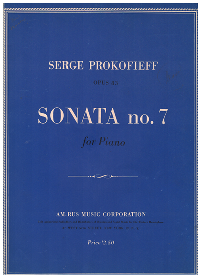 Picture of Sergei Prokofieff (Prokofiev), Piano Sonata No. 7 Op. 83
