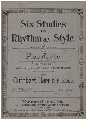 Picture of Six Studies in Rhythm and Style, Cuthbert Harris, piano solo songbook