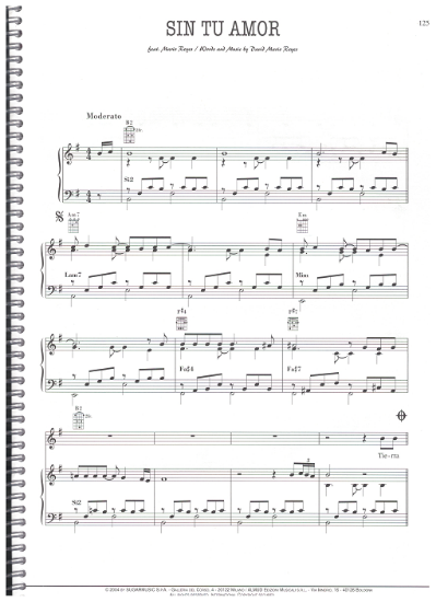 Picture of Sin Tu Amor, David Mario Reyes, as sung by Andrea Bocelli, pdf copy