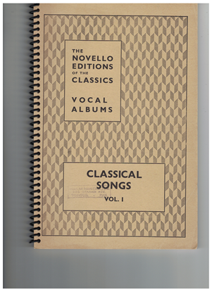 Picture of The Novello Editions of the Classics, Thirty-Five Classical Songs Vol.1