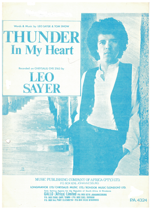 Picture of Thunder in My Heart, Leo Sayer & Tom Snow, recorded by Leo Sayer