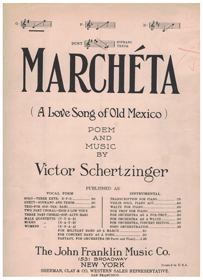 Picture of Marcheta (A Love Song of Old Mexico), Victor L. Schertzinger, high voice solo