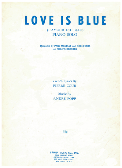 Picture of Love is Blue (L'amour est bleu), Andre Popp & Pierre Cour, arr. George N. Terry for piano solo