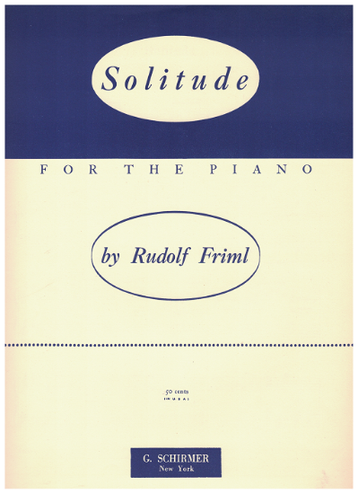 Picture of Solitude, Rudolf Friml, piano solo