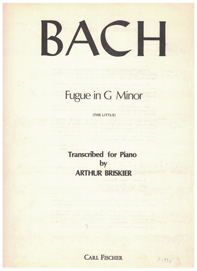 Picture of Fugue in g minor(The Little), J. S. Bach, transcribed by Arthur Briskier, piano solo