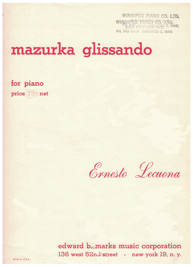 Picture of Mazurka Glissando, Ernesto Lecuona, piano solo
