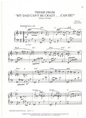 Picture of Theme from "My Dad Can't Be Crazy Can He?" (Nicky's Theme), Earl Rose, piano solo, pdf copy