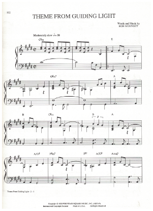 Picture of Theme from Guiding Light, Rob Mounsey, piano solo, pdf copy 