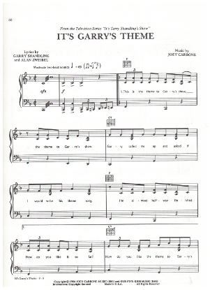 Picture of It's Garry's Theme, theme from the Garry Shandling Show, pdf copy 
