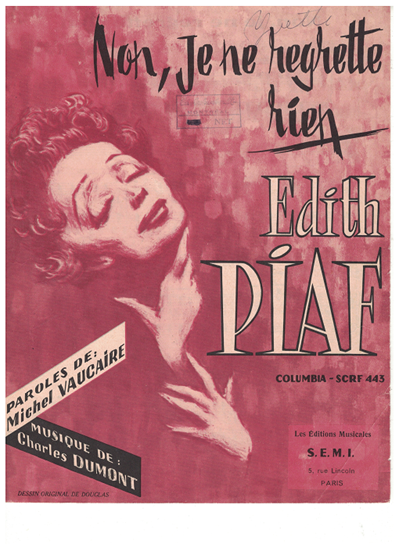 Picture of Non, je ne regrette rien, Michel Vaucaire & Charles Dumont, sung by Edith Piaf