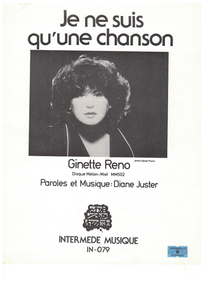 Picture of Je ne suis qu'une chanson, Diane Juster, recorded by Ginette Reno