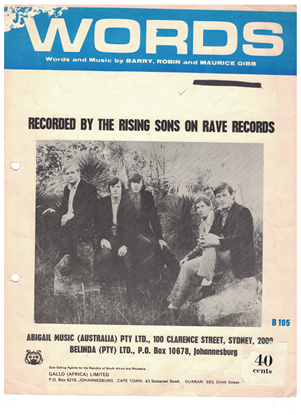 Picture of Words, Barry/Robin & Maurice Gibb, recorded by The Rising Sons