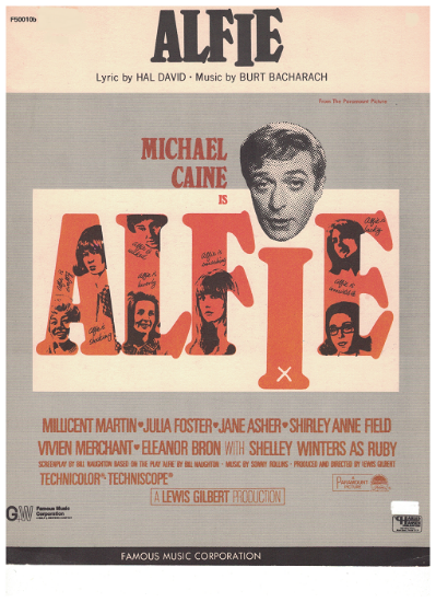 Picture of Alfie, movie title song, Hal David & Burt Bacharach
