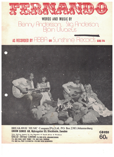 Picture of Fernando, Benny Andersson/Sig Anderson/Bjorn Ulvaeus, recorded by ABBA