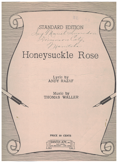 Picture of Honeysuckle Rose, Andy Razaf & Thomas "Fats" Waller