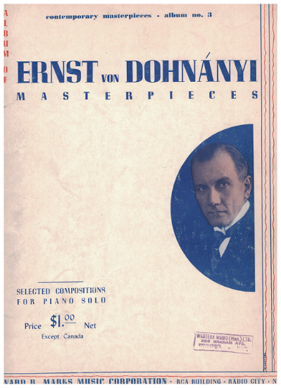 Picture of Album of Ernst von Dohnanyi Piano Masterpieces, piano solo