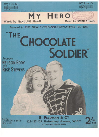 Picture of My Hero, from "The Chocolate Soldier", Stanislaus Stange & Oscar Straus, medium-high voice solo