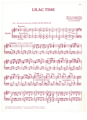 Picture of Lilac Time, Franz Schubert/ G. H. Clutsam, piano solo selections