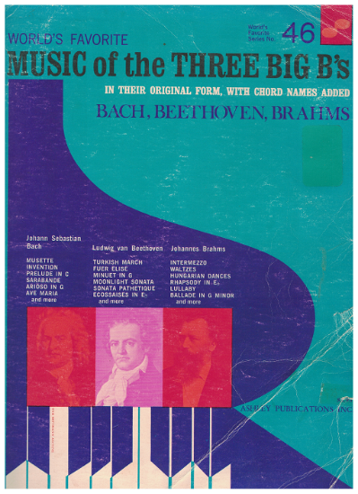 Picture of World's Favorite Series No. 46, Music of the Three Big B's (Bach/ Beethoven/ Brahms), WFS46, piano solo