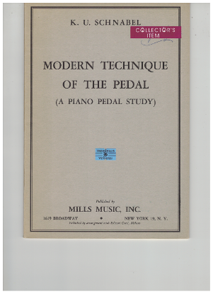 Picture of Modern Technique of the Pedal(A Piano Pedal Study), K. U. Schnabel
