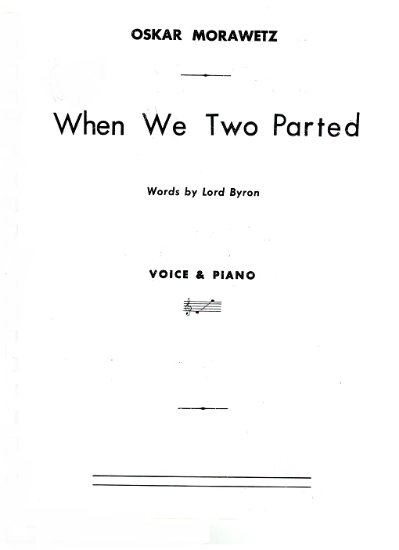 Picture of When We Two Parted, Oscar Morawetz, words by Lord Byron