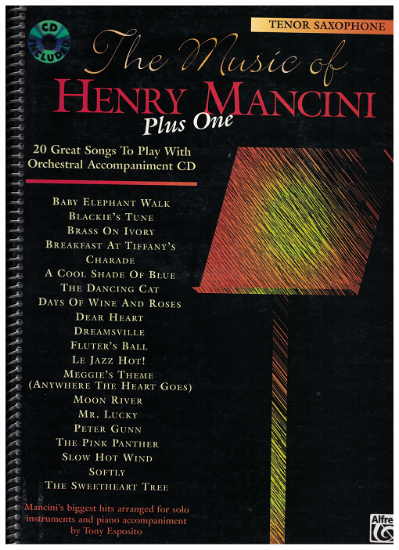Picture of The Music of Henry Mancini Plus One, tenor sax solo with orchestral CD accompaniment