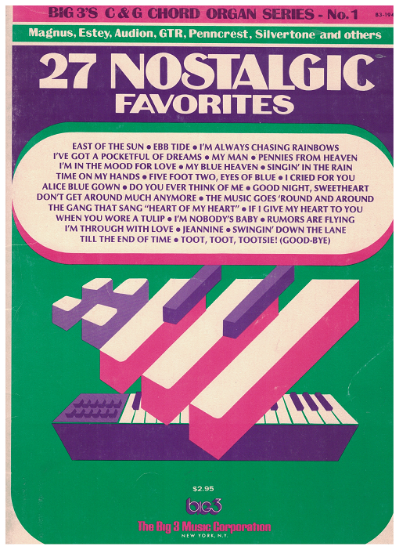 Picture of Big 3's C & G Chord Organ Series No. 1, 27 Nostalgic Favorites